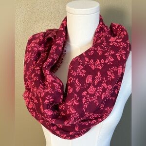 Lauren Conrad Pink Floral Wine Scarf